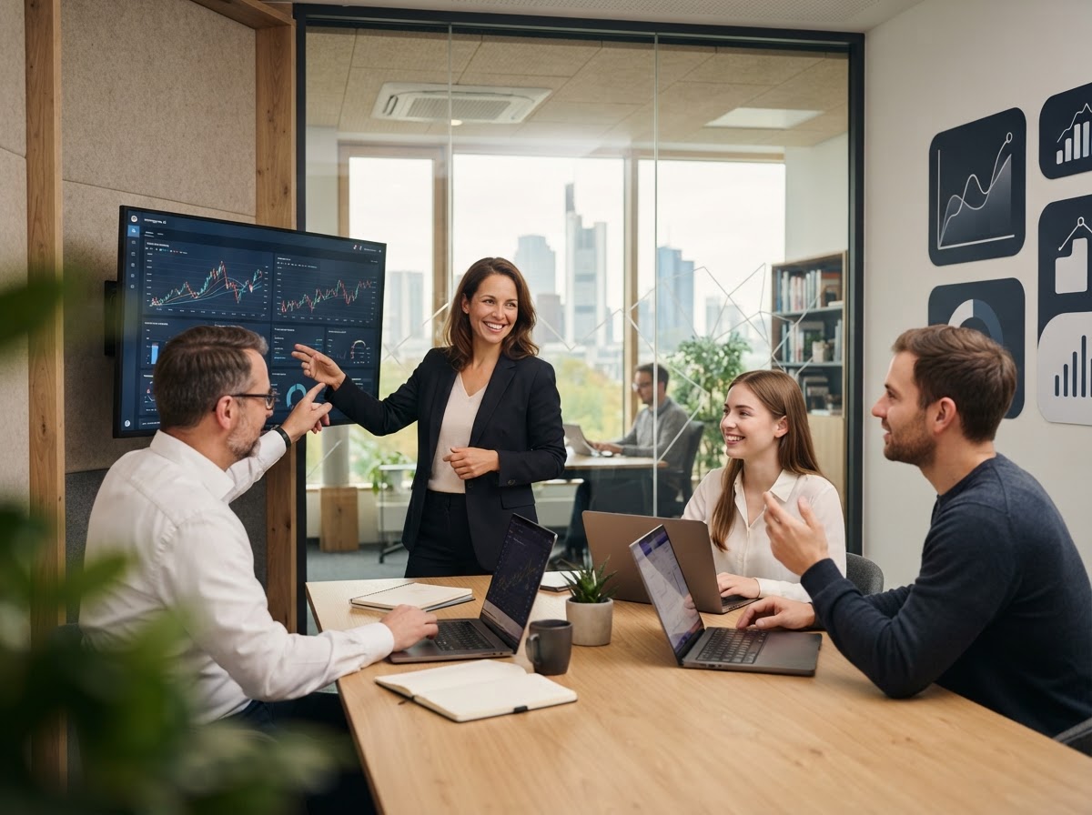 Börsengenien Ai Analystenteam bei der Auswertung von Marktdaten